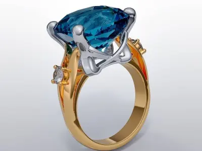 Ring with cushion 3D print model