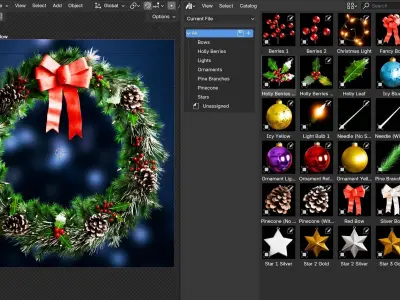 Christmas Wreath Asset Pack 3D model