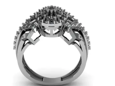 daimond ring 3D print model 19