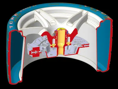 Ferrari Enzo rim wheel Tyre rear 13 x 19 BBS design 3D model