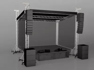 Aluminium Stage  Low-poly 3D model