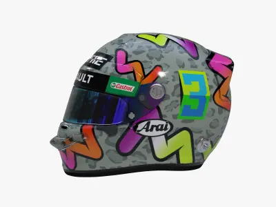 Ricciardo helmet 2020 Low-poly 3D model