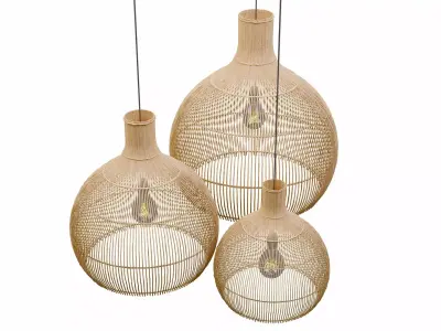 Chandelier Boho light Low-poly 3D model