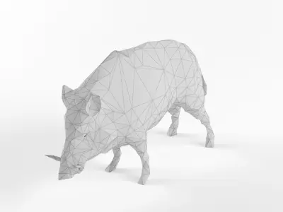 Low Poly Bear Wolf Boar Wild Mammal Animal Set Pack Lowpoly Low-poly 3D model