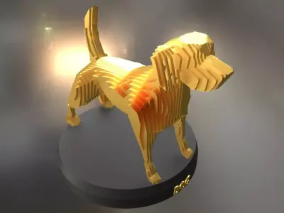 Parametric Dog Low-poly 3D model
