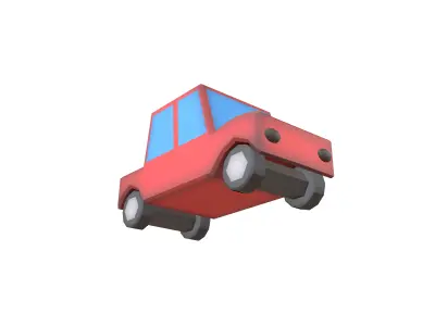 Cartoon Car v1 002 Low-poly 3D model