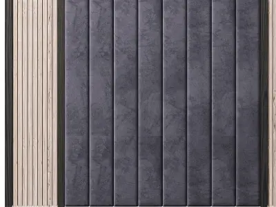 Panel headboard with stripes 3D model