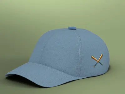 Denim Baseball Cap 3D model