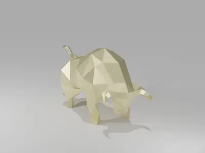 Bull 3D - LOW POLY polygonal Low-poly 3D model