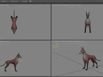 Cartoon doberman - hound - police dog Low-poly 3D model