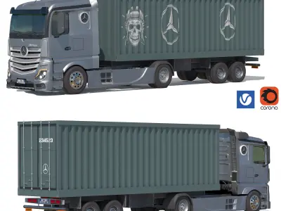 CONTAINER  BENZ ACTROS 3D model