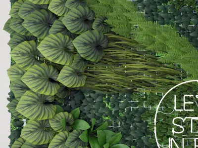Modern Wall Planting Green 3D model