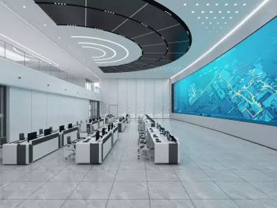 control room 10 Low-poly 3D model