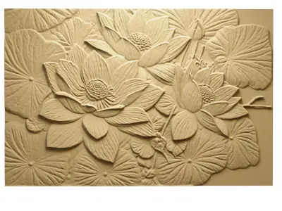 Modern Relief Wall Mural Decor CNC 3D Print 05  3D model