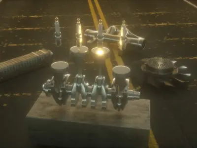 Pistons Rig 3D model