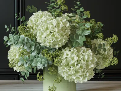 Flower Set 051 Green Hydrangea 3D model