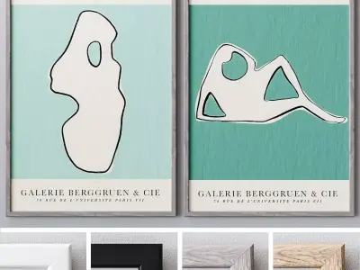 Set of large wall paintings  587 3D model