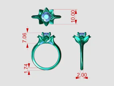 Lotus ring  3D print model