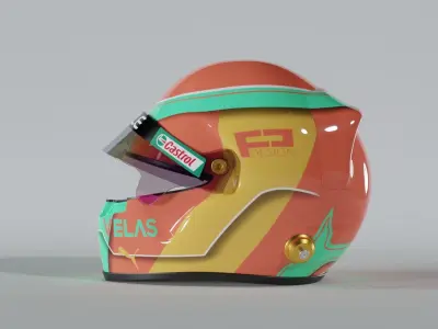 F1 Helmet Low-poly 3D model