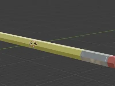 Pencils two on table Free 3D model