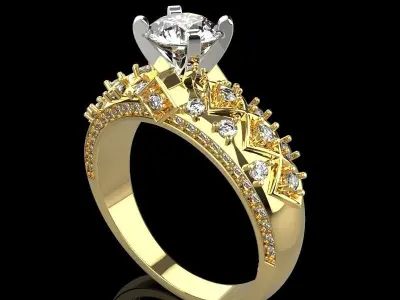 gold ring 3D print model 9