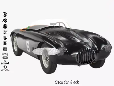 Sports Car Osca Black 3D model