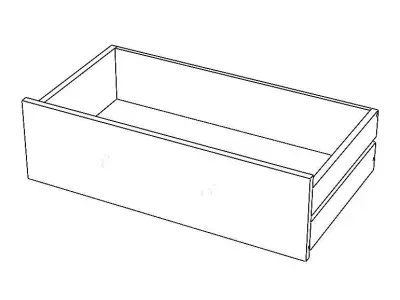 Single Wooden Drawer Free 3D model