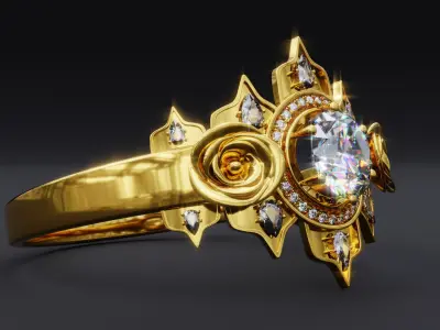 Gold Ring 3D print model 4