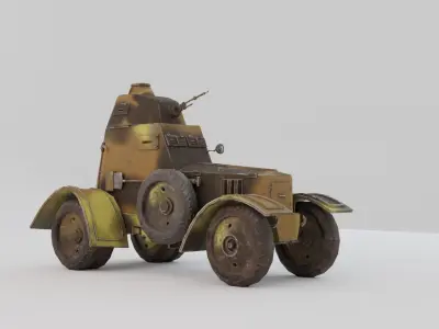 WZ34 Armored Car PBR Game Ready VR AR low-poly 3d model Low-poly 3D model