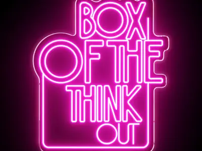 Box of the think out Neon Sign 3D model