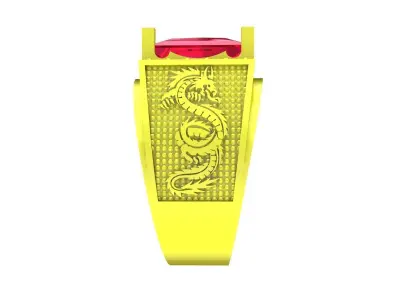 A7455 Dragon Korean Style Diamond Men Ring 3D print model
