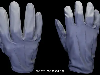 Leather Gloves 003 Low-poly 3D model