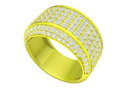 Luxury Multi Row Pave Diamond Ring for Men  4895 3D print model