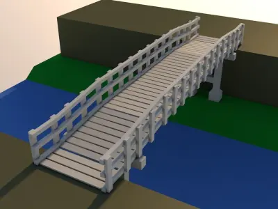 Bridge wooden 3D model