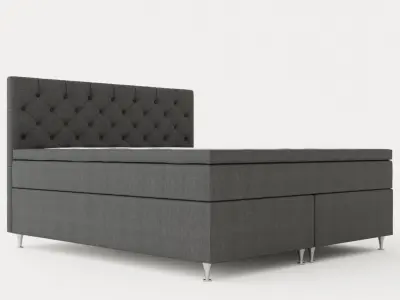 Joluma Complete Bed Package Continental Bed 180x200 Darkgr Low-poly 3D model