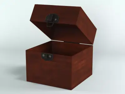 Decorative wooden box Low-poly 3D model