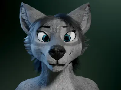Helena Anthro Wolf 3D model