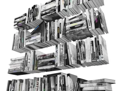 Books 150 pieces 2-3-4 Low-poly 3D model