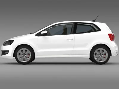 Volkswagen Polo BlueMotion 3d 2010-2013 3D model