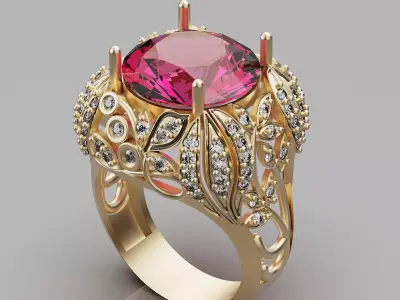 Lux ring silver gold sterling printable jewelry 3D model 3D print model