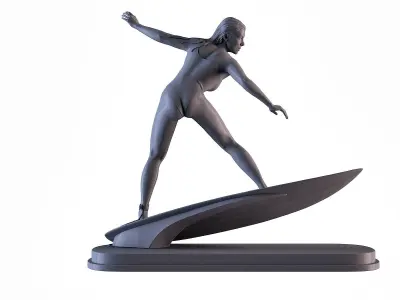 Woman Surf 3D print model