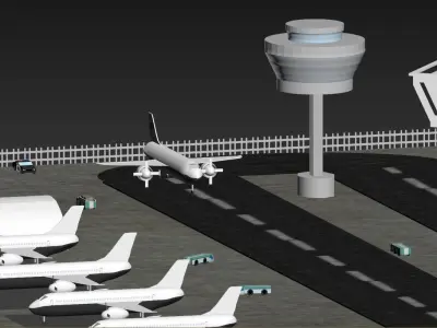airport airplane 3D model