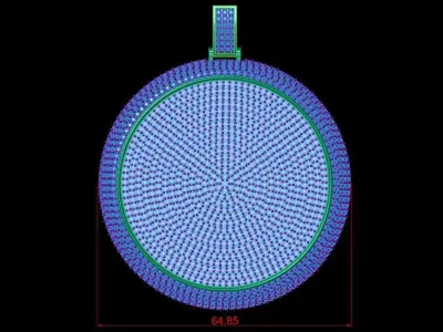 Luxury Full Diamond Circle Pendant 3D print model