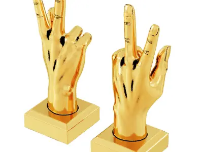 Statuette Hand Gesture Victory 3D model