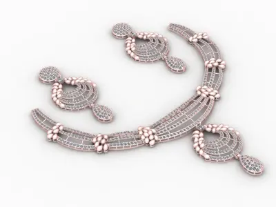 Luxury Wedding Diamond Necklace 3d Printable Model 3D print model