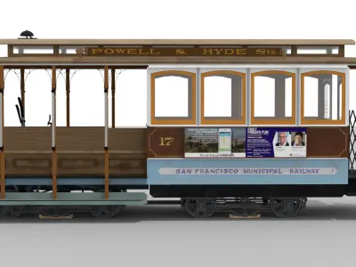 San Francisco Cable Car Low-poly 3D model