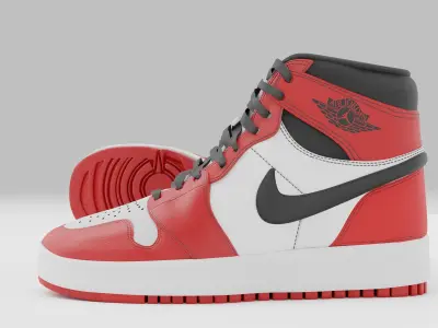 Nike Air Jordan 1 retro og 3D model