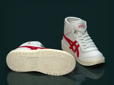 14-Sneakers asics high top sneaker 3D model