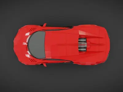 Bugatti - Lowpoly Low-poly 3D model