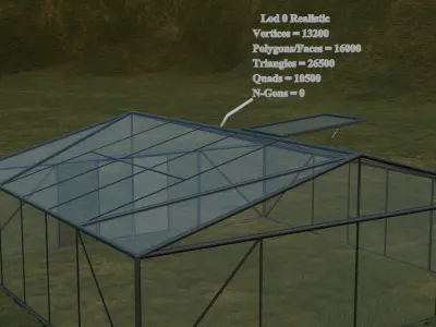Green House  With Lods 3D model
